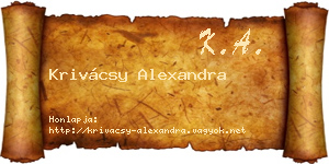 Krivácsy Alexandra névjegykártya