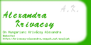 alexandra krivacsy business card
