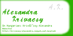 alexandra krivacsy business card